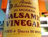 lable of balsamic vinegar aged 4 years