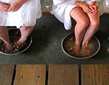 photo of a man and woman soaking their feet in a toenail fungus treatment