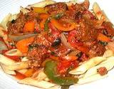 Italian Recipe and picture of Cantonese Pepper Steak over pasta