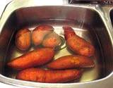 photo of yams soaking in sink a natural source as menopause remedy