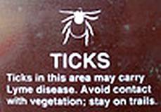 photo of a sign warning of ticks and lyme disease