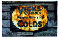 photo of a sign displaying Vicks VapoRub for colds