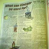 A newspaper ad for many uses of vinegar