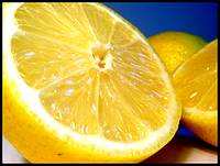 A beautiful sliced lemon